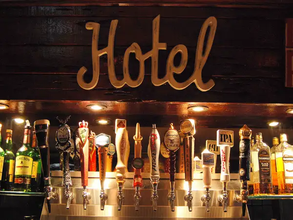Assorted beers on tap