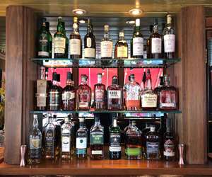 Liqueur on shelves